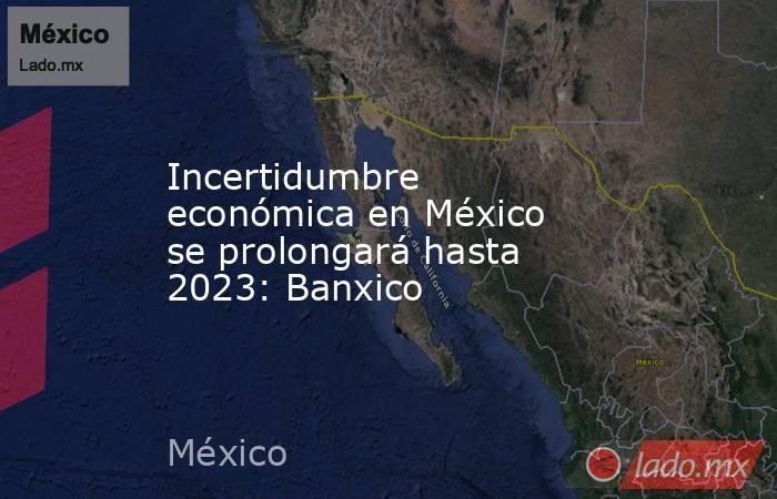 Incertidumbre económica en México  se prolongará hasta 2023: Banxico. Noticias en tiempo real