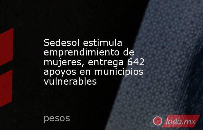 Sedesol estimula emprendimiento de mujeres, entrega 642 apoyos en municipios vulnerables. Noticias en tiempo real