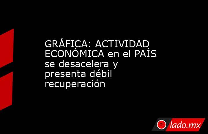 GRÁFICA: ACTIVIDAD ECONÓMICA en el PAÍS se desacelera y presenta débil recuperación. Noticias en tiempo real