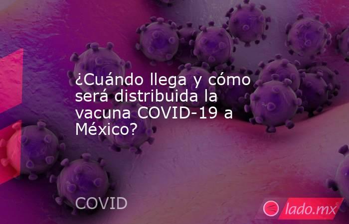 ¿Cuándo llega y cómo será distribuida la vacuna COVID-19 a México?. Noticias en tiempo real