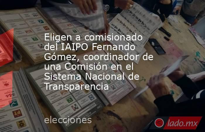 Eligen a comisionado del IAIPO Fernando Gómez, coordinador de una Comisión en el Sistema Nacional de Transparencia. Noticias en tiempo real