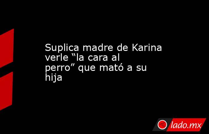 Suplica madre de Karina verle “la cara al perro” que mató a su hija. Noticias en tiempo real