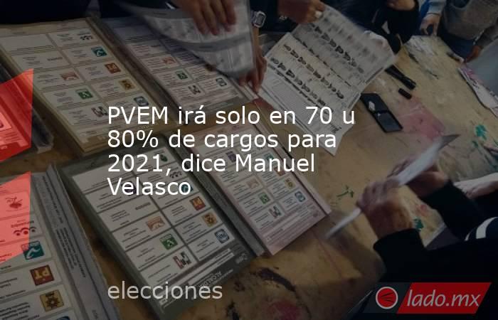 PVEM irá solo en 70 u 80% de cargos para 2021, dice Manuel Velasco. Noticias en tiempo real