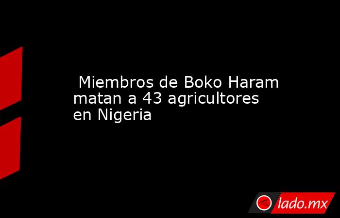  Miembros de Boko Haram matan a 43 agricultores en Nigeria. Noticias en tiempo real