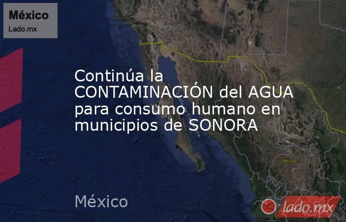 Continúa la CONTAMINACIÓN del AGUA para consumo humano en municipios de SONORA. Noticias en tiempo real