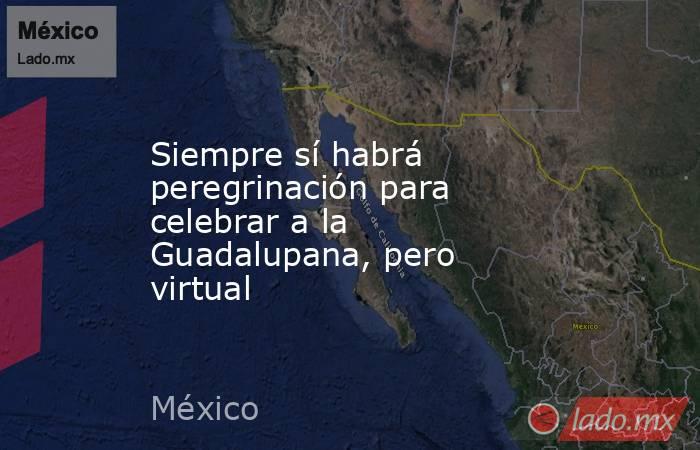 Siempre sí habrá peregrinación para celebrar a la Guadalupana, pero virtual. Noticias en tiempo real