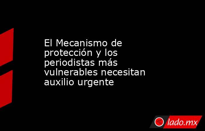 El Mecanismo de protección y los periodistas más vulnerables necesitan auxilio urgente. Noticias en tiempo real