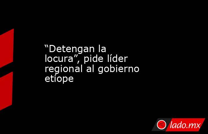 “Detengan la locura”, pide líder regional al gobierno etíope. Noticias en tiempo real