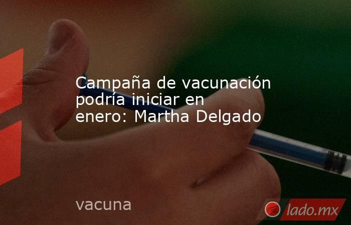 Campaña de vacunación podría iniciar en enero: Martha Delgado. Noticias en tiempo real