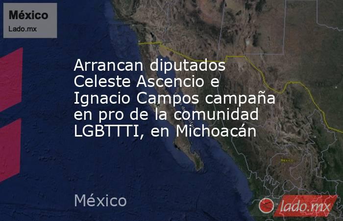 Arrancan diputados Celeste Ascencio e Ignacio Campos campaña en pro de la comunidad LGBTTTI, en Michoacán. Noticias en tiempo real