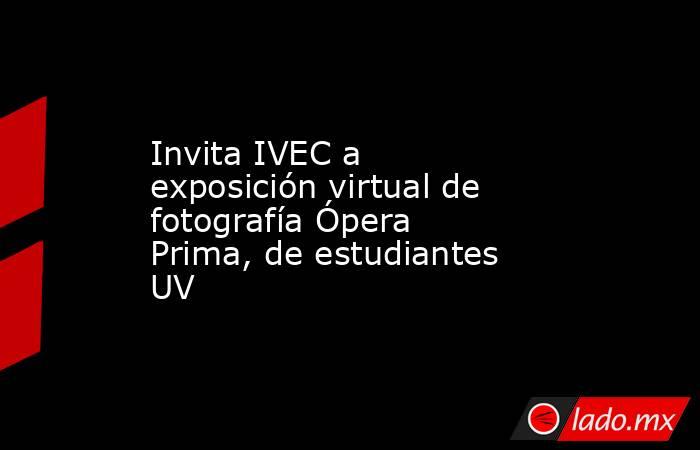 Invita IVEC a exposición virtual de fotografía Ópera Prima, de estudiantes UV. Noticias en tiempo real