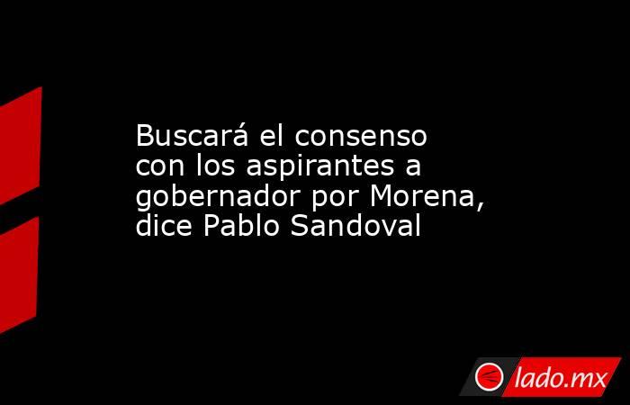 Buscará el consenso con los aspirantes a gobernador por Morena, dice Pablo Sandoval. Noticias en tiempo real