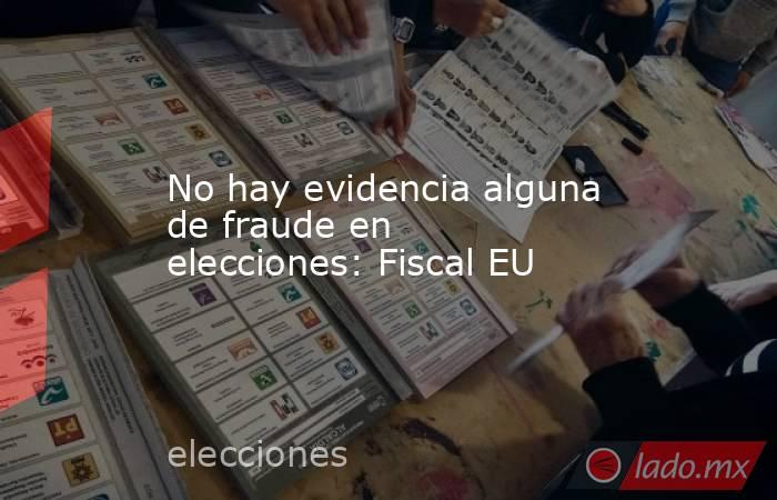 No hay evidencia alguna de fraude en elecciones: Fiscal EU. Noticias en tiempo real