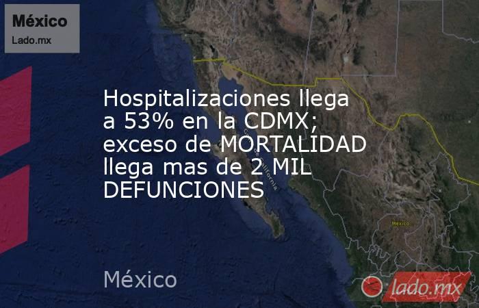 Hospitalizaciones llega a 53% en la CDMX; exceso de MORTALIDAD llega mas de 2 MIL DEFUNCIONES. Noticias en tiempo real