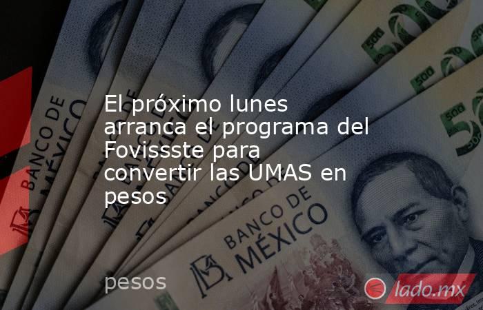 El próximo lunes arranca el programa del Fovissste para convertir las UMAS en pesos. Noticias en tiempo real