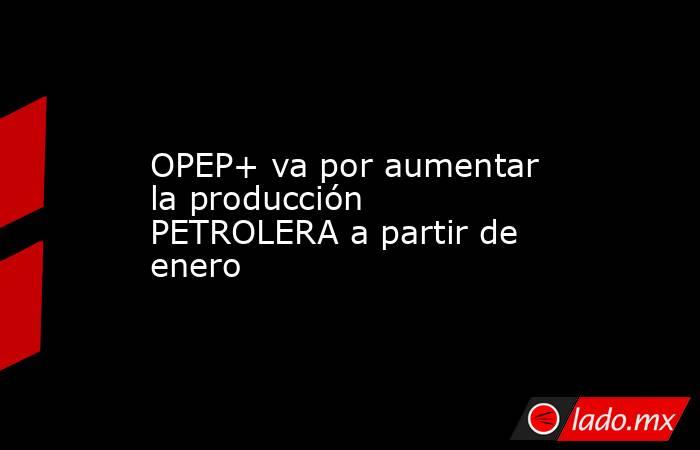 OPEP+ va por aumentar la producción PETROLERA a partir de enero. Noticias en tiempo real