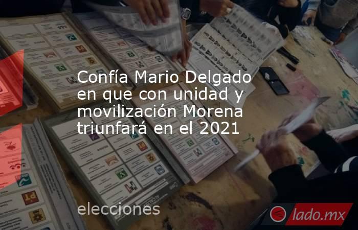 Confía Mario Delgado en que con unidad y movilización Morena triunfará en el 2021. Noticias en tiempo real