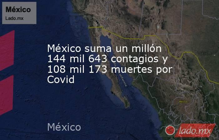 México suma un millón 144 mil 643 contagios y 108 mil 173 muertes por Covid. Noticias en tiempo real