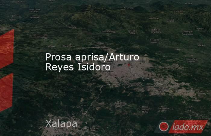 Prosa aprisa/Arturo Reyes Isidoro. Noticias en tiempo real