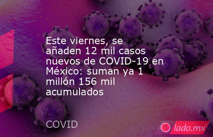 Este viernes, se añaden 12 mil casos nuevos de COVID-19 en México: suman ya 1 millón 156 mil acumulados. Noticias en tiempo real