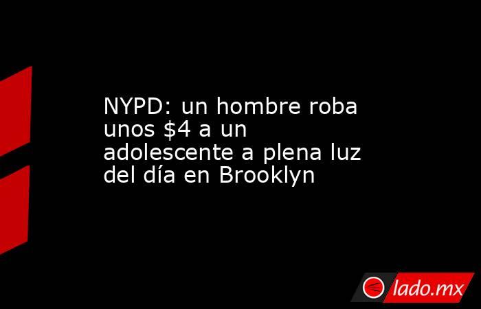 NYPD: un hombre roba unos $4 a un adolescente a plena luz del día en Brooklyn. Noticias en tiempo real