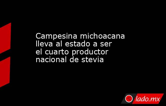 Campesina michoacana lleva al estado a ser el cuarto productor nacional de stevia. Noticias en tiempo real