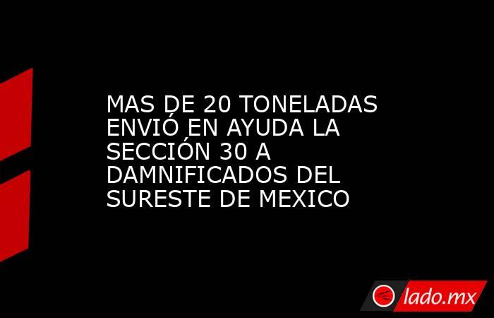 MAS DE 20 TONELADAS ENVIÓ EN AYUDA LA SECCIÓN 30 A DAMNIFICADOS DEL SURESTE DE MEXICO. Noticias en tiempo real