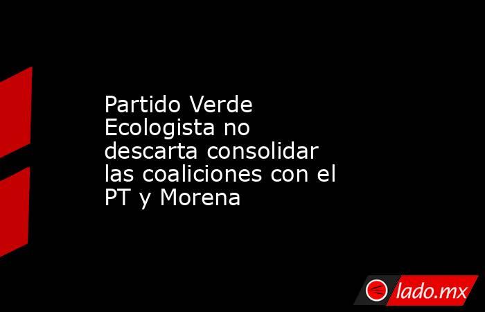 Partido Verde Ecologista no descarta consolidar las coaliciones con el PT y Morena
. Noticias en tiempo real