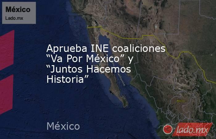 Aprueba INE coaliciones “Va Por México” y “Juntos Hacemos Historia”. Noticias en tiempo real