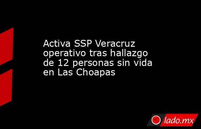 Activa SSP Veracruz operativo tras hallazgo de 12 personas sin vida en Las Choapas. Noticias en tiempo real