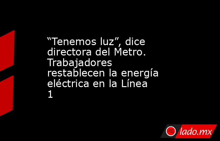 “Tenemos luz”, dice directora del Metro. Trabajadores restablecen la energía eléctrica en la Línea 1. Noticias en tiempo real