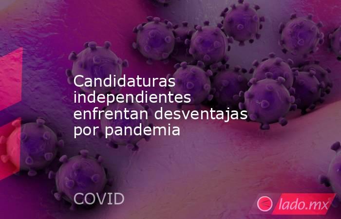 Candidaturas independientes enfrentan desventajas por pandemia. Noticias en tiempo real