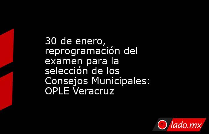 30 de enero, reprogramación del examen para la selección de los Consejos Municipales: OPLE Veracruz. Noticias en tiempo real
