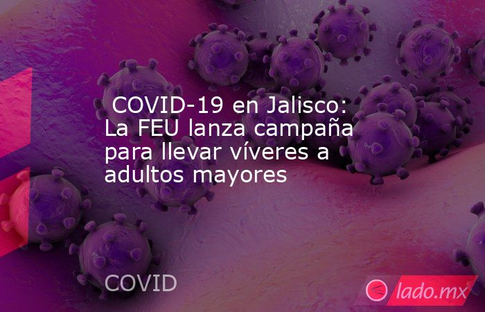 COVID-19 en Jalisco: La FEU lanza campaña para llevar víveres a adultos mayores. Noticias en tiempo real