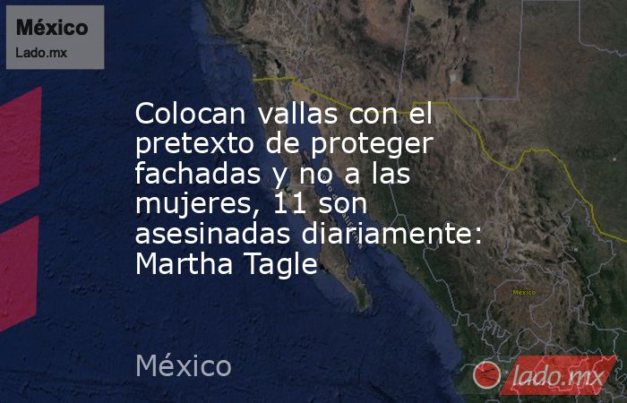 Colocan vallas con el pretexto de proteger fachadas y no a las mujeres, 11 son asesinadas diariamente: Martha Tagle. Noticias en tiempo real