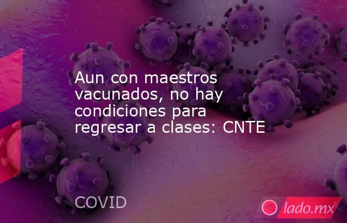 Aun con maestros vacunados, no hay condiciones para regresar a clases: CNTE. Noticias en tiempo real