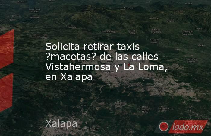Solicita retirar taxis ?macetas? de las calles Vistahermosa y La Loma, en Xalapa. Noticias en tiempo real