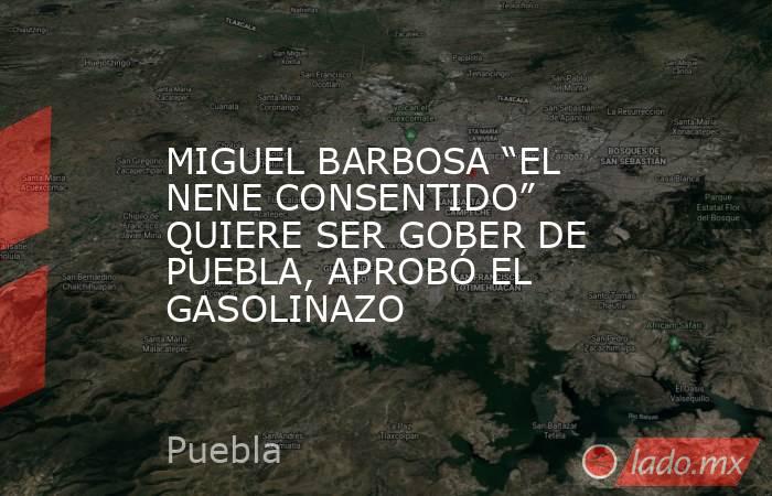 MIGUEL BARBOSA “EL NENE CONSENTIDO” QUIERE SER GOBER DE PUEBLA, APROBÓ EL GASOLINAZO. Noticias en tiempo real