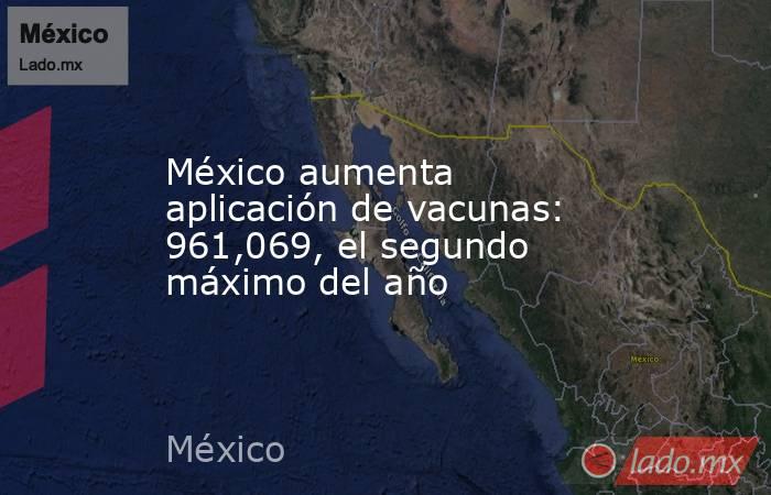 México aumenta aplicación de vacunas: 961,069, el segundo máximo del año. Noticias en tiempo real
