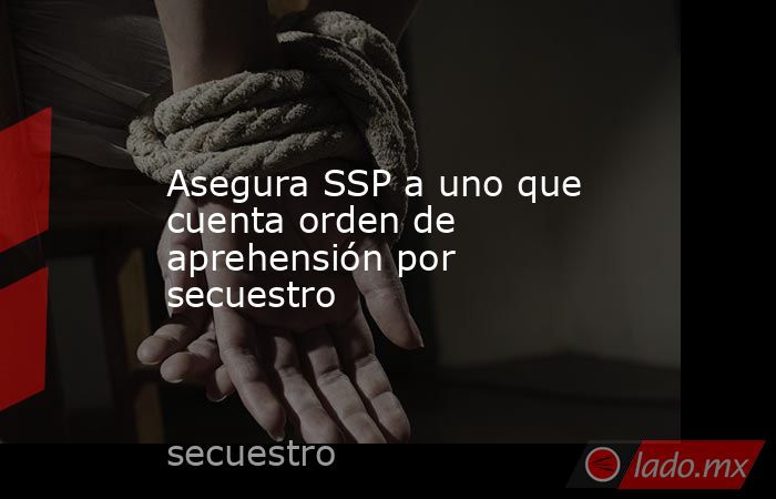 Asegura SSP a uno que cuenta orden de aprehensión por secuestro. Noticias en tiempo real