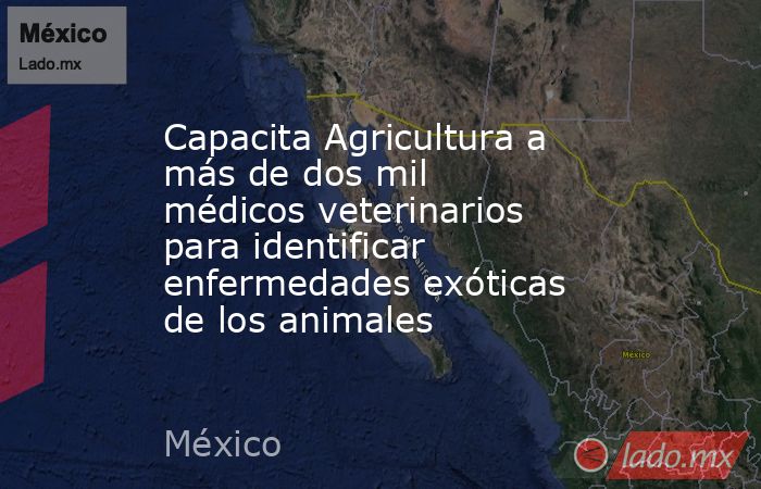Capacita Agricultura a más de dos mil médicos veterinarios para identificar enfermedades exóticas de los animales. Noticias en tiempo real