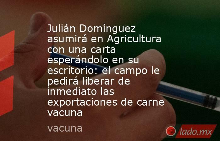 Julián Domínguez asumirá en Agricultura con una carta esperándolo en su escritorio: el campo le pedirá liberar de inmediato las exportaciones de carne vacuna . Noticias en tiempo real