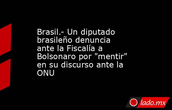 Brasil.- Un diputado brasileño denuncia ante la Fiscalía a Bolsonaro por 