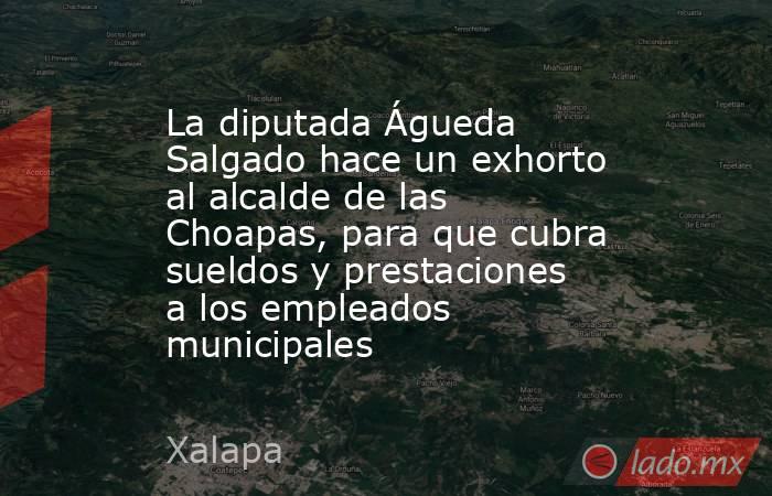 La diputada Águeda Salgado hace un exhorto al alcalde de las Choapas, para que cubra sueldos y prestaciones a los empleados municipales. Noticias en tiempo real