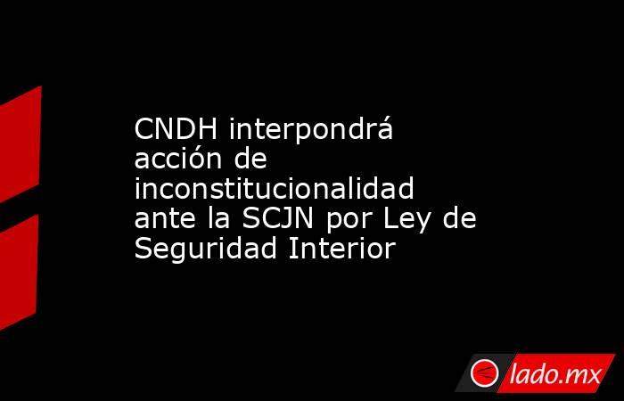 CNDH interpondrá acción de inconstitucionalidad ante la SCJN por Ley de Seguridad Interior. Noticias en tiempo real