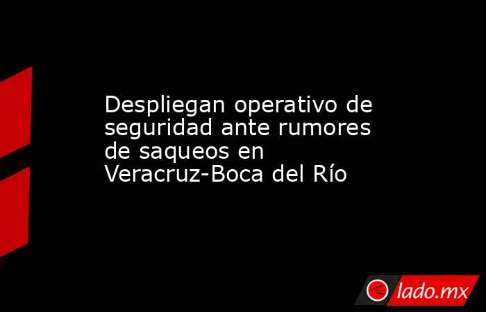 Despliegan operativo de seguridad ante rumores de saqueos en Veracruz-Boca del Río. Noticias en tiempo real