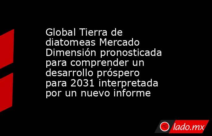 Global Tierra de diatomeas Mercado Dimensión pronosticada para comprender un desarrollo próspero para 2031 interpretada por un nuevo informe. Noticias en tiempo real