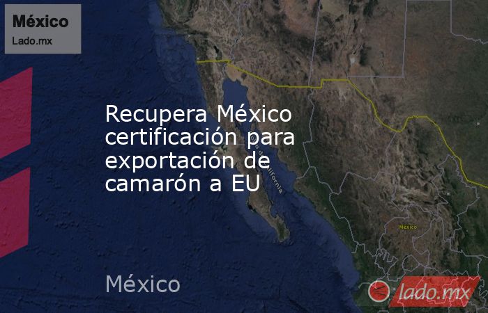 Recupera México certificación para exportación de camarón a EU. Noticias en tiempo real