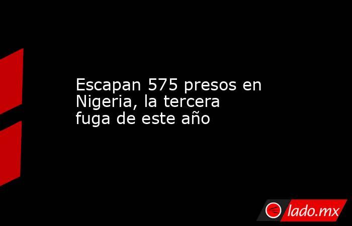 Escapan 575 presos en Nigeria, la tercera fuga de este año. Noticias en tiempo real