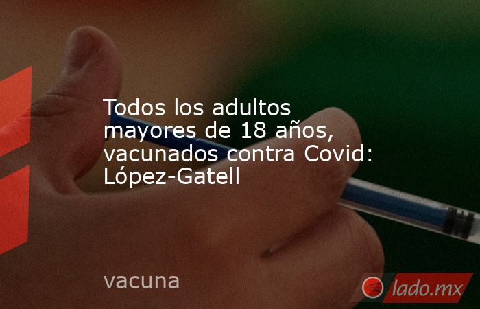 Todos los adultos mayores de 18 años, vacunados contra Covid: López-Gatell. Noticias en tiempo real